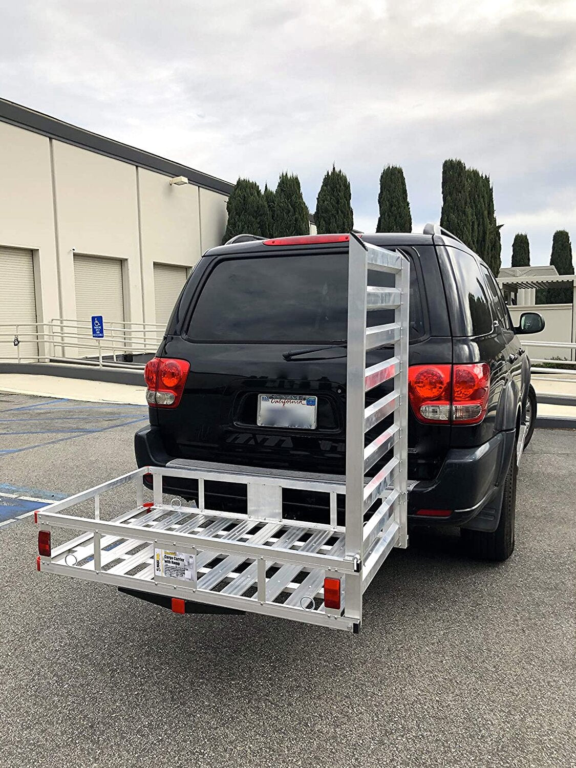 Aluminum Hitch Mount Cargo Carrier With 47-Inch Long Ramp, 1-Pack