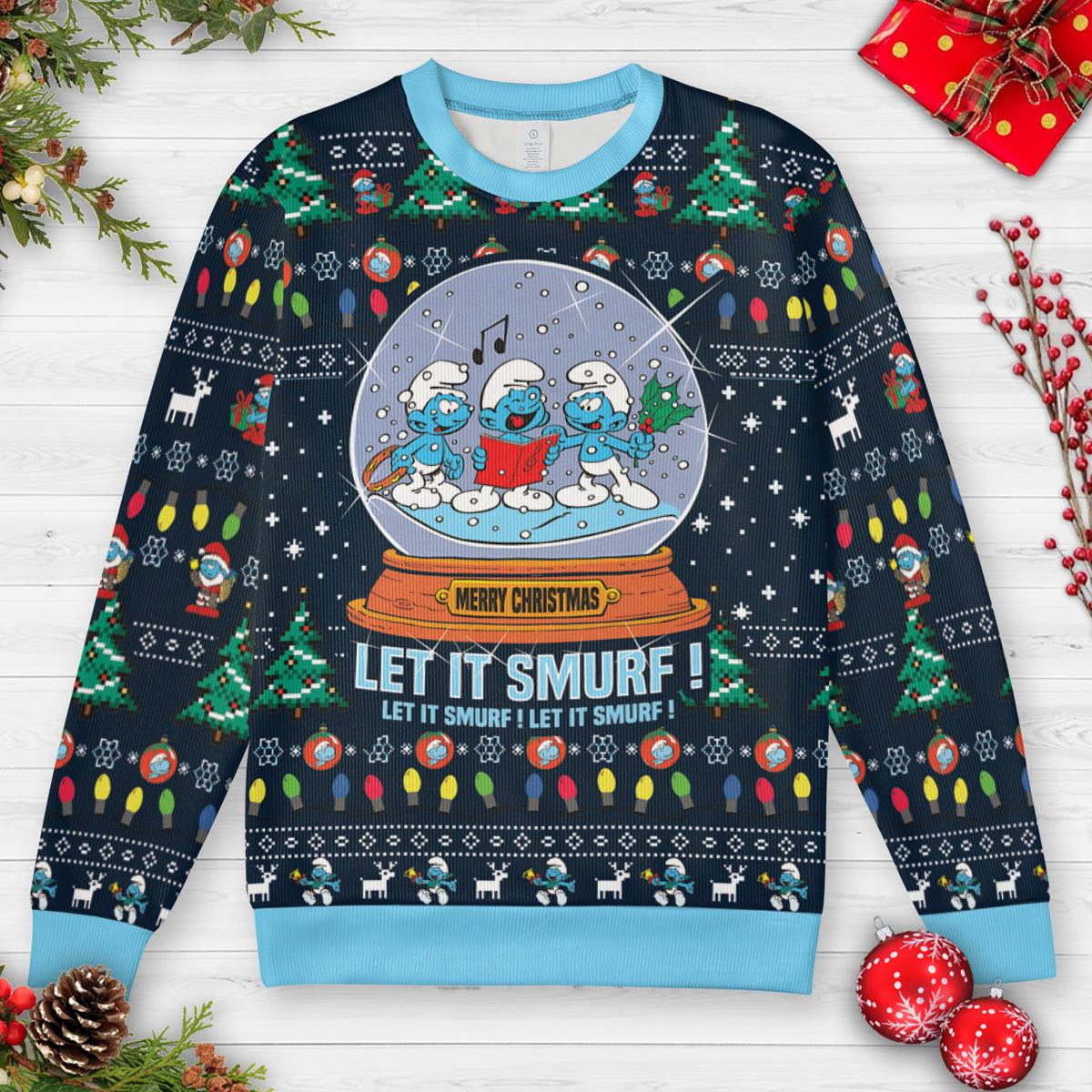 Let It Smurf Ugly Christmas Sweatshirt