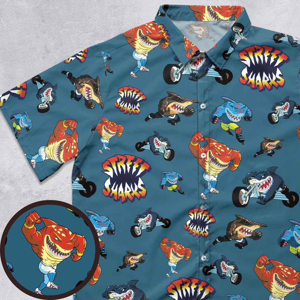 Ripster Slash Street Sharks Button Down Shirt