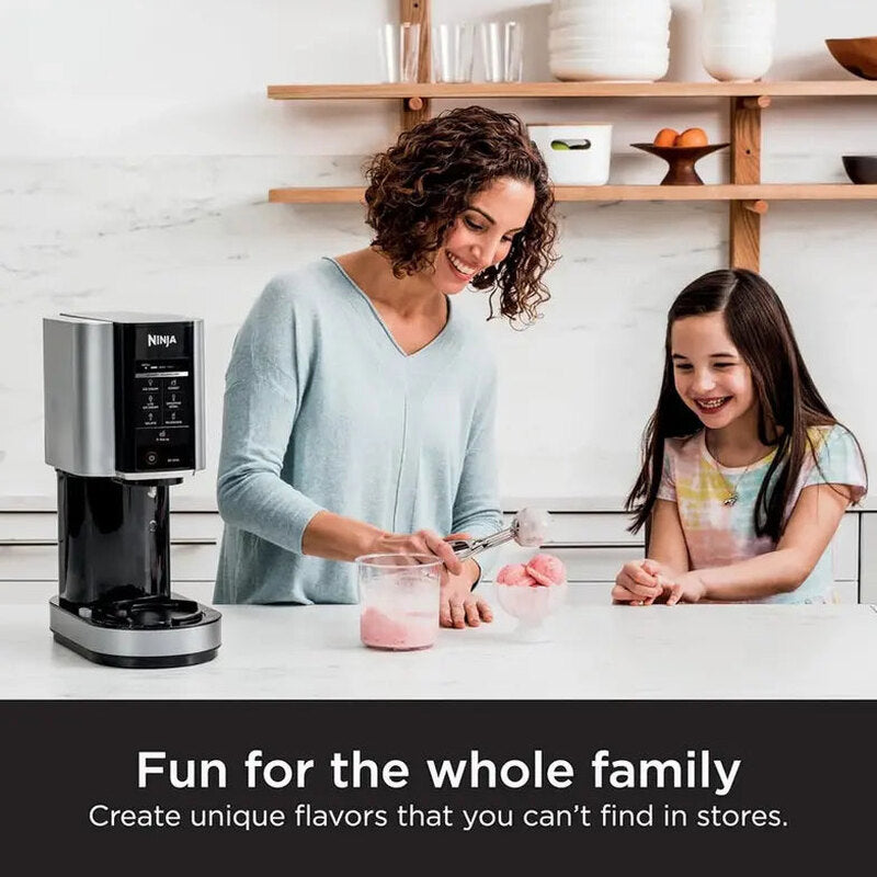 Ninja CREAMi Ice Cream Maker, 7 One-Touch Programs, 2 16-oz Pints, Silver - NC301