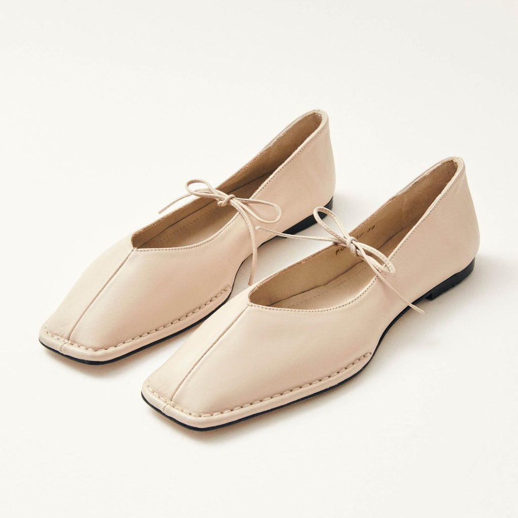 Sway Cream Leather Ballet Flats – Chiro Moyo Women's Shoes