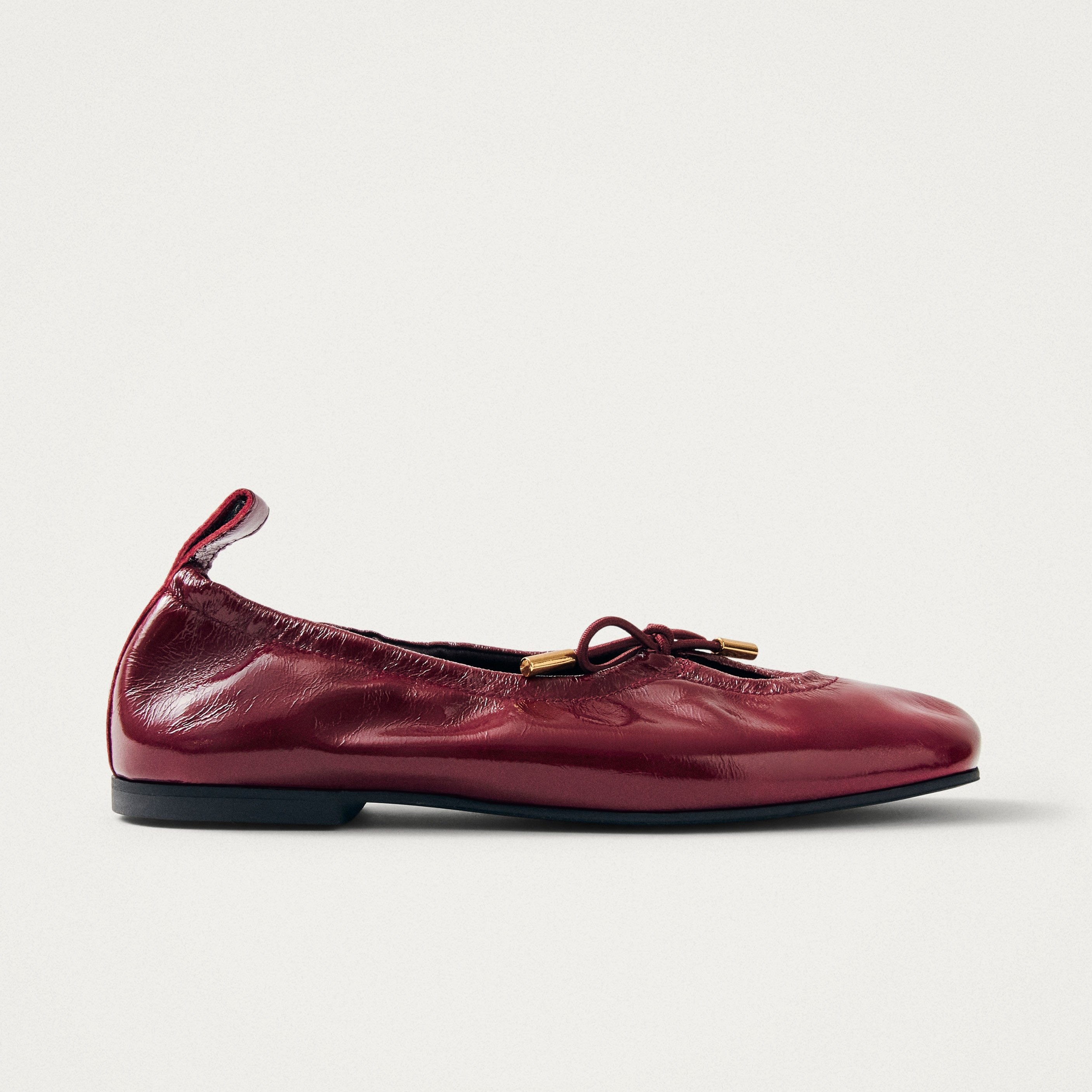 Rosalind Burgundy Leather Ballet Flats – Chiro Moyo Women's Shoes