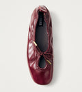 Rosalind Burgundy Leather Ballet Flats – Chiro Moyo Women's Shoes