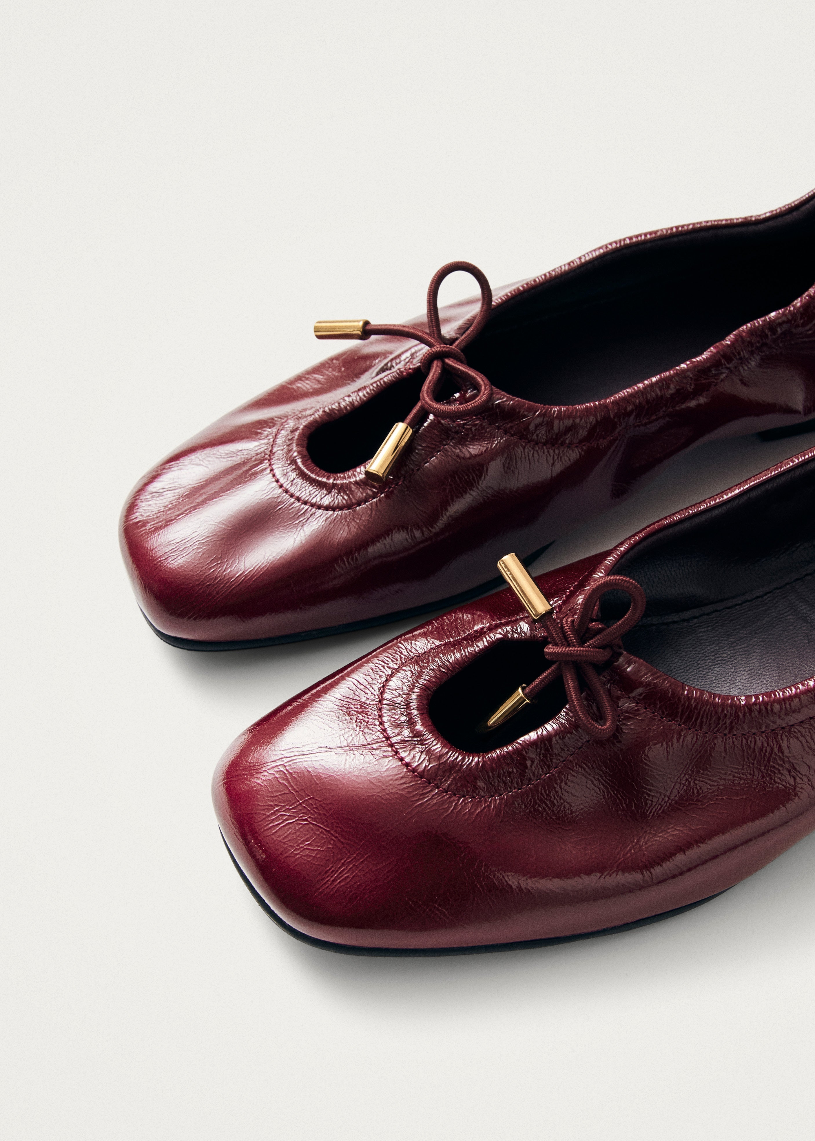 Rosalind Burgundy Leather Ballet Flats – Chiro Moyo Women's Shoes