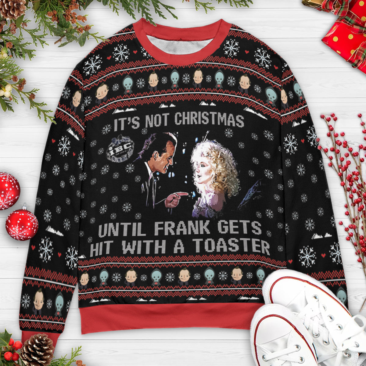 Hit With A Toaster Scrooged Ugly Christmas Sweatshirt