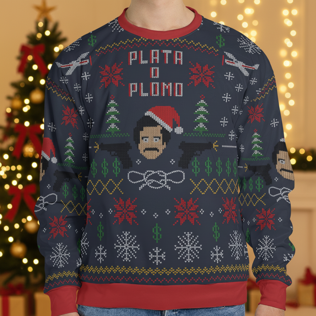 Plata O Plomo Narcos Ugly Christmas Sweatshirt
