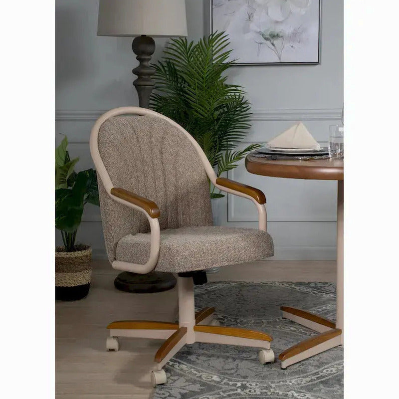 Swivel And Tilt Rolling Caster Chair With Cushioned Seat - Casual Dining Office Or Home Use