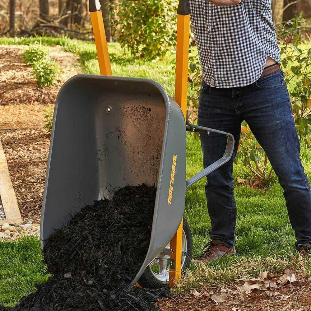 True Temper Residential Steel Wheelbarrow, 6 cu ft