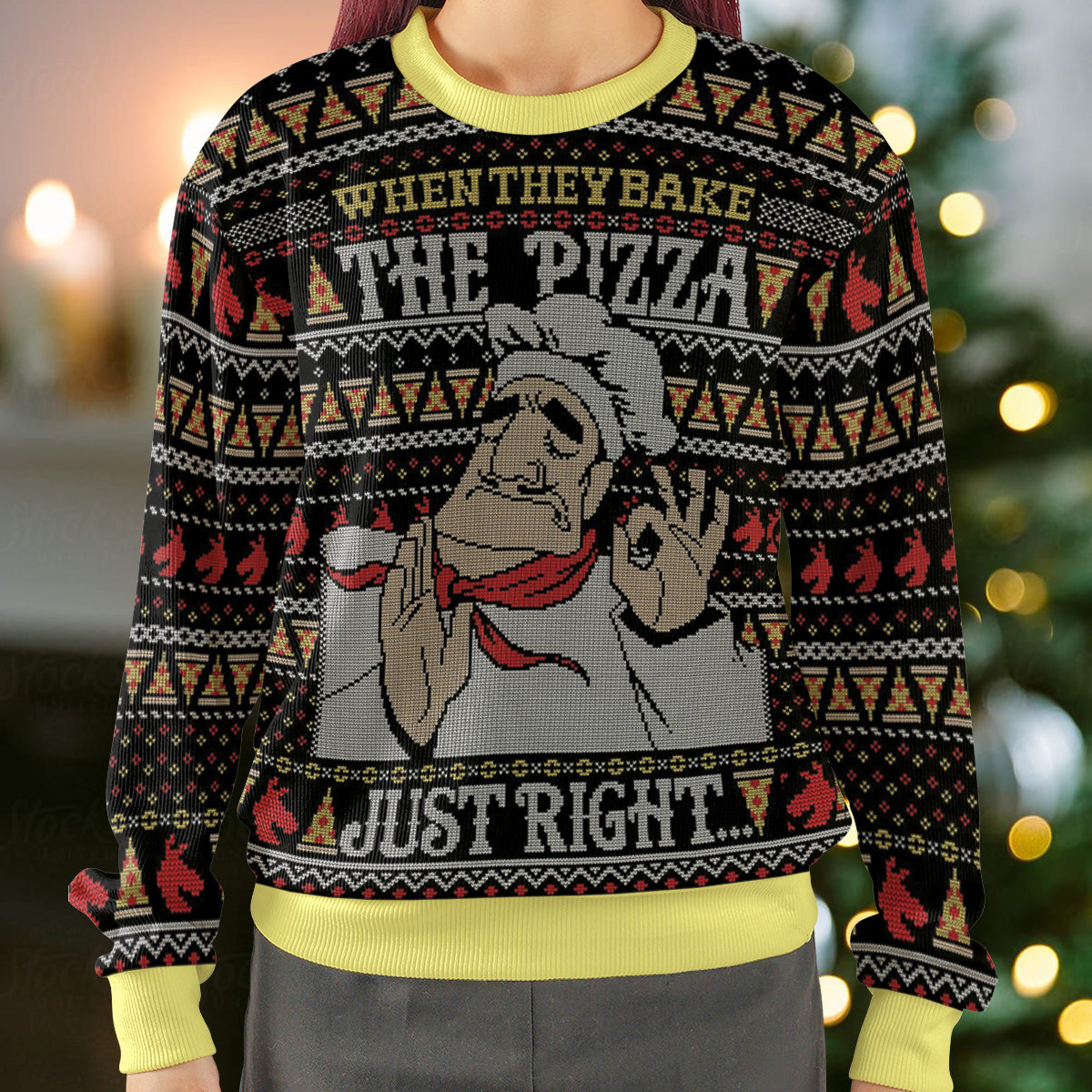 The Pizza Just Right Ugly Christmas Sweatshirt
