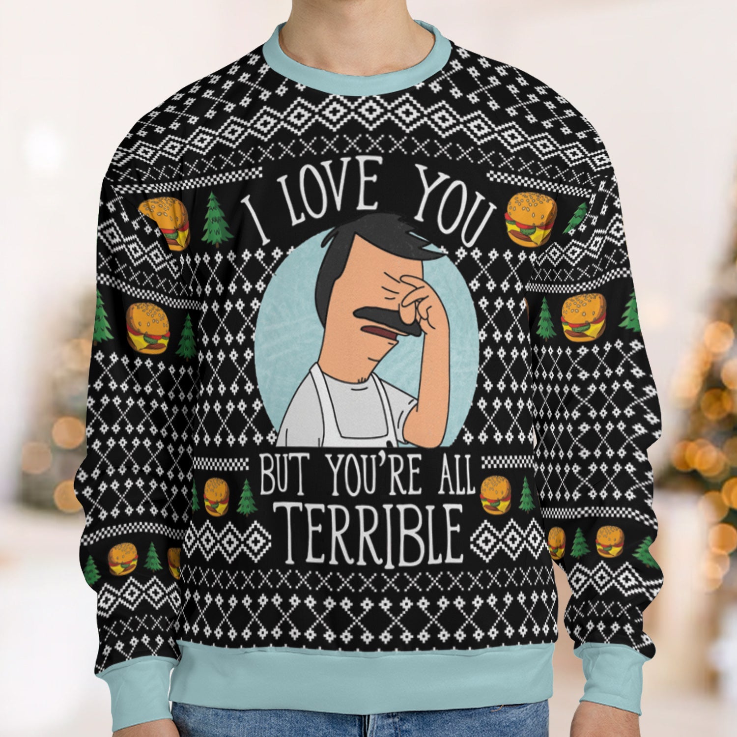 I Love You Bob's Burger Ugly Christmas Sweatshirt