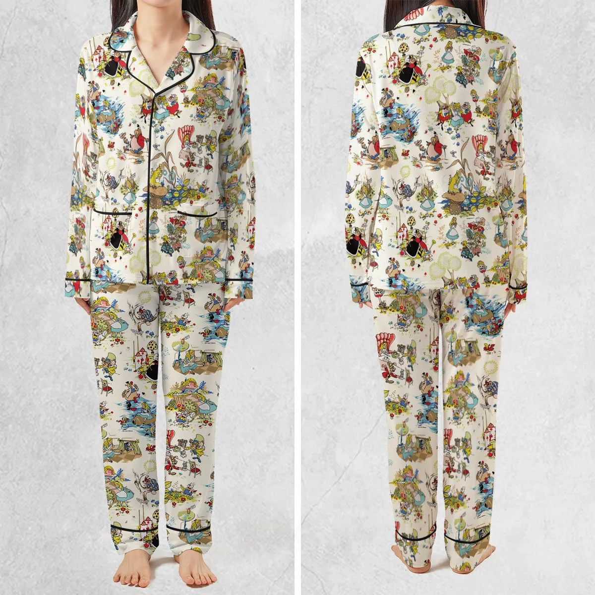 Alice In Wonderland Pattern Pajamas Set