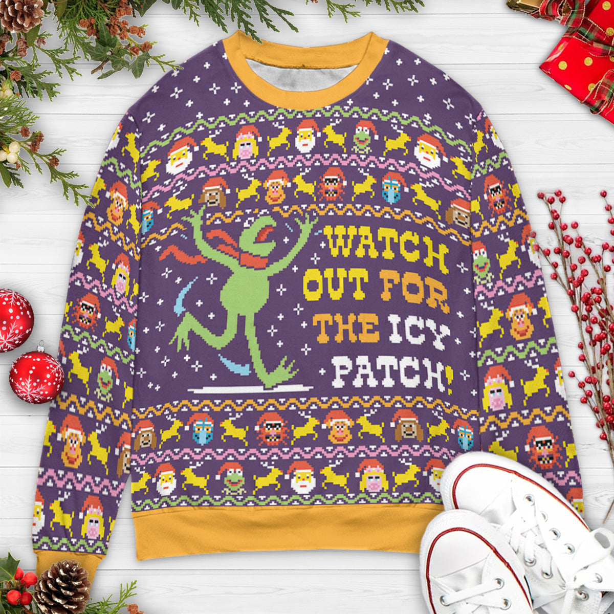 Watch Out For the Icy The Muppets Ugly Christmas Sweatshirt