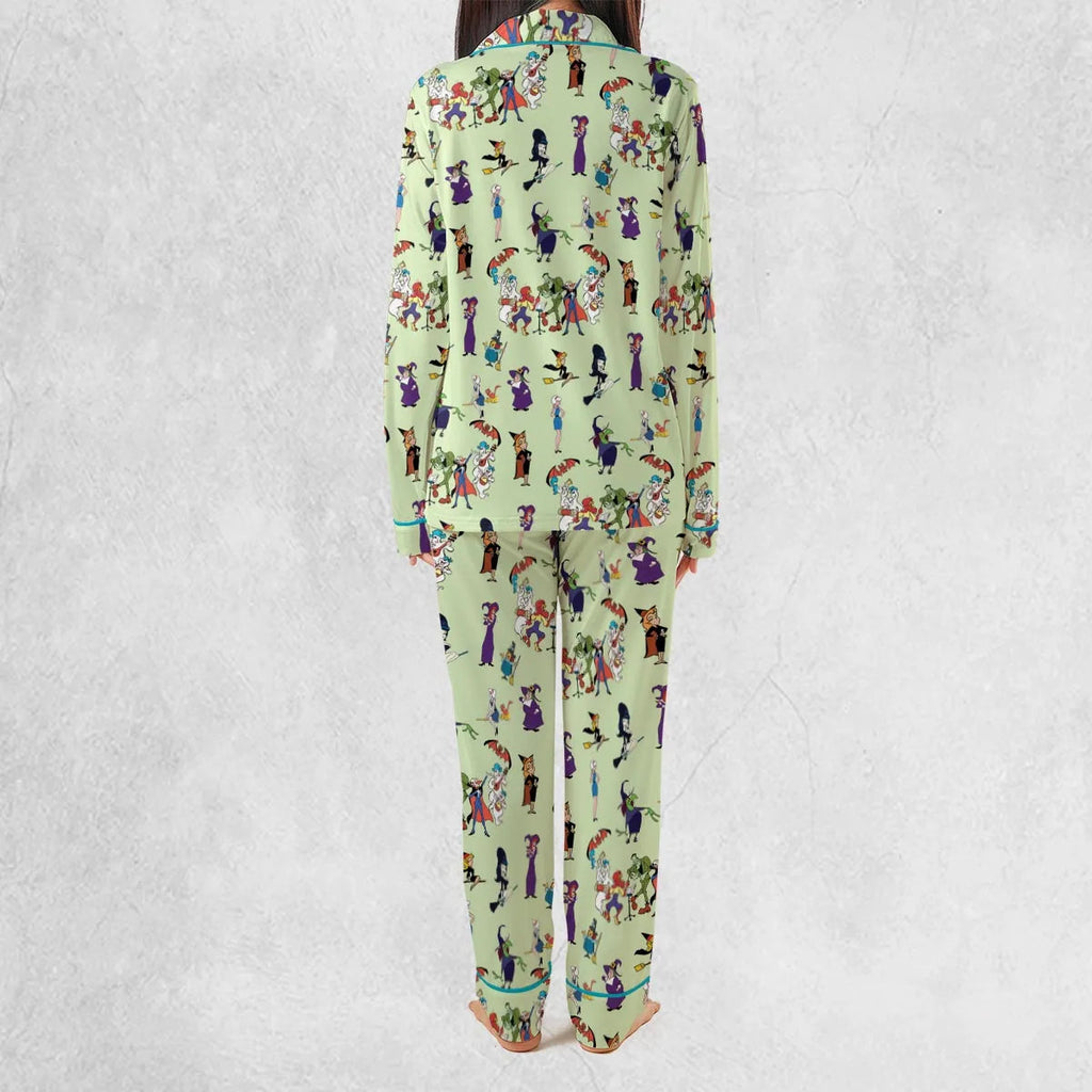 70s Witches Cartoon Characters Pajamas Set