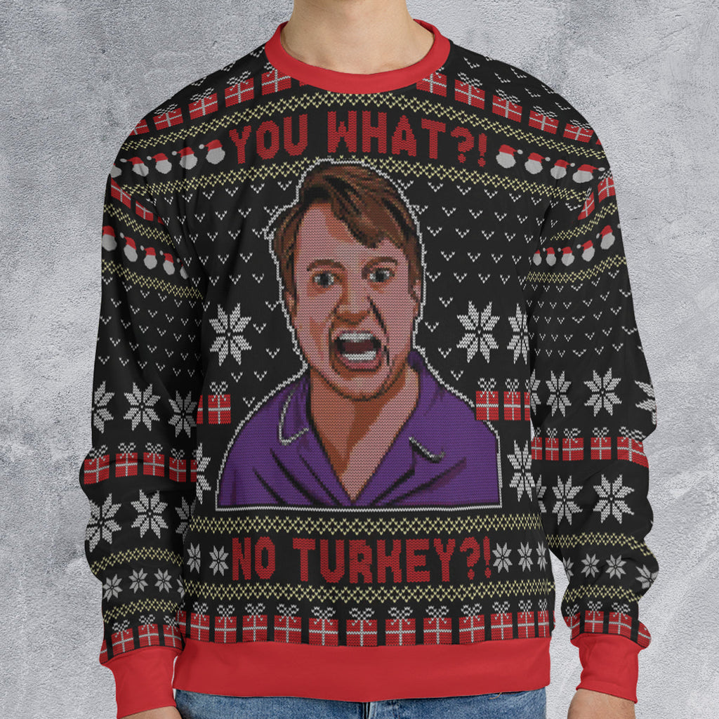 No Turkey Peep Show Ugly Christmas Sweatshirt