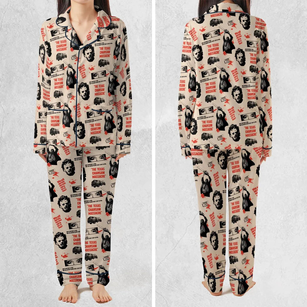 Leatherface The Texas Chainsaw Massacre Horror Pattern Pajamas Set