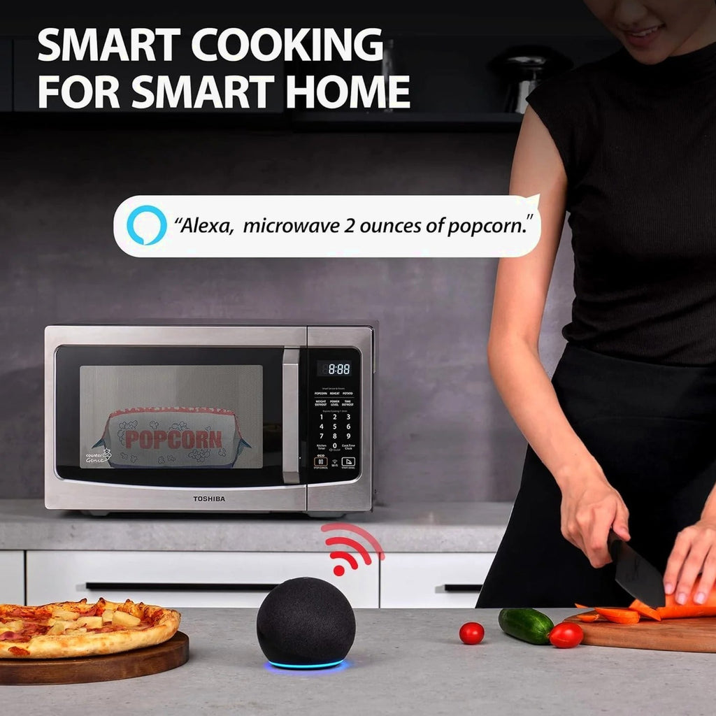 TOSHIBA 4-in-1 Countertop Microwave Oven, 1.5 Cu Ft, 1000W, Silver - ML-EC42P(SS)