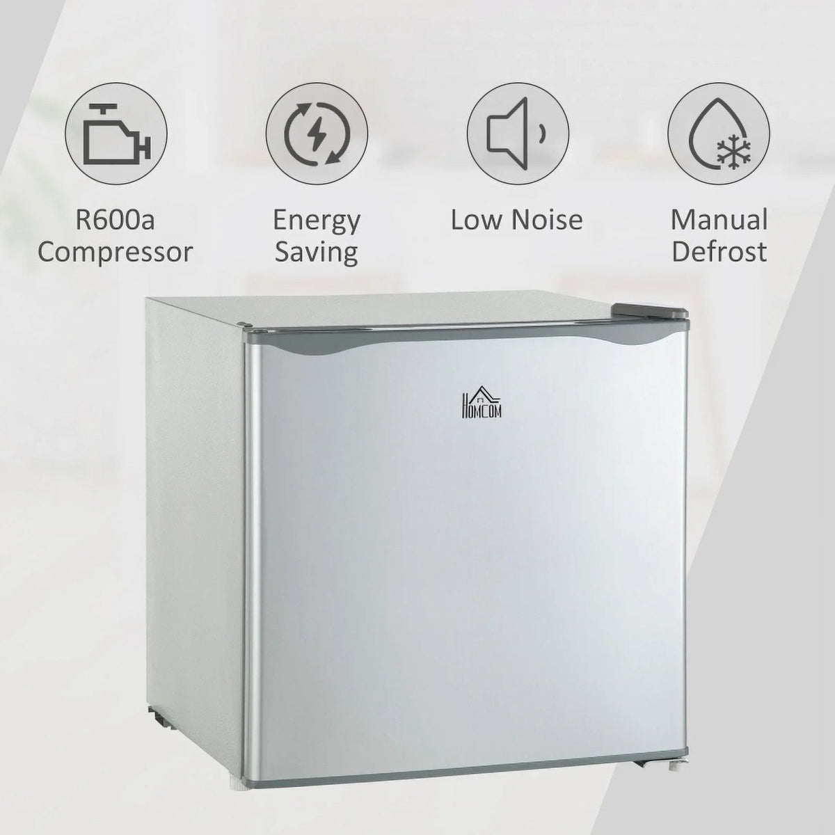 HOMCOM Countertop Upright Mini Freezer, 1.1 Cu.Ft, Gray - 05