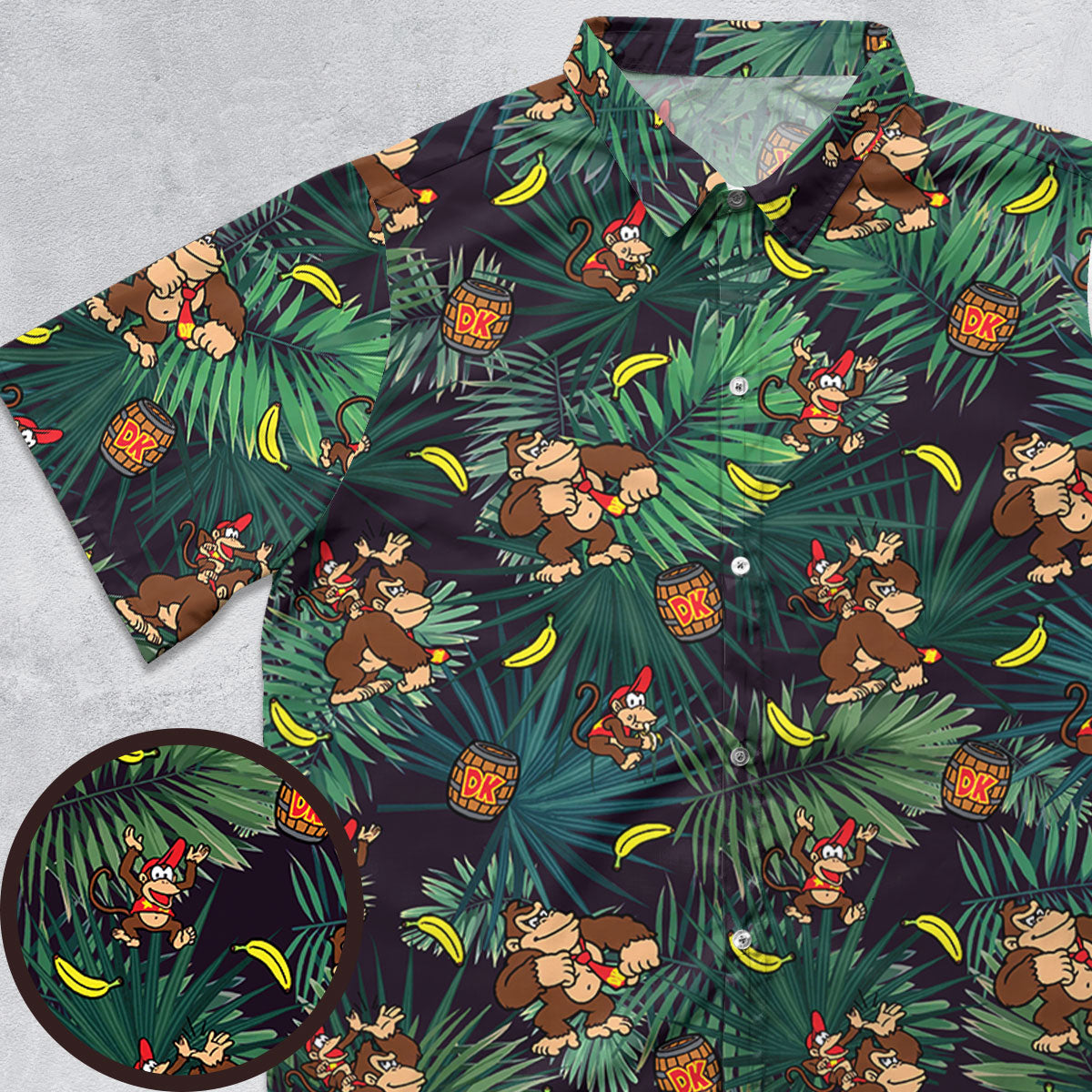 Donkey Kong Nintendo Video Games Button Down Shirt