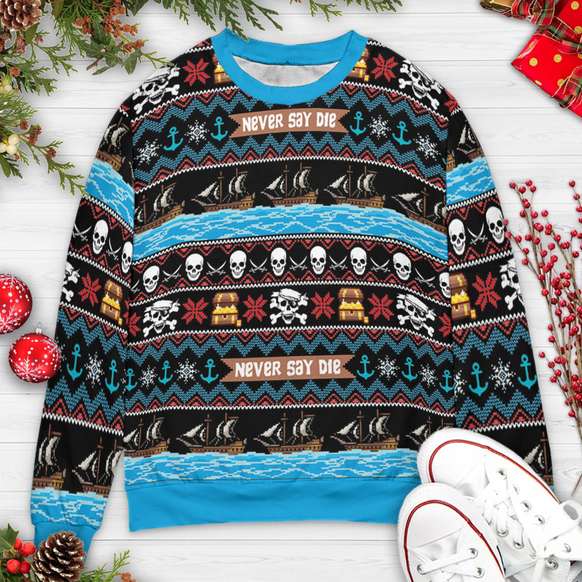 Goonies Tapestry Ugly Christmas Sweatshirt