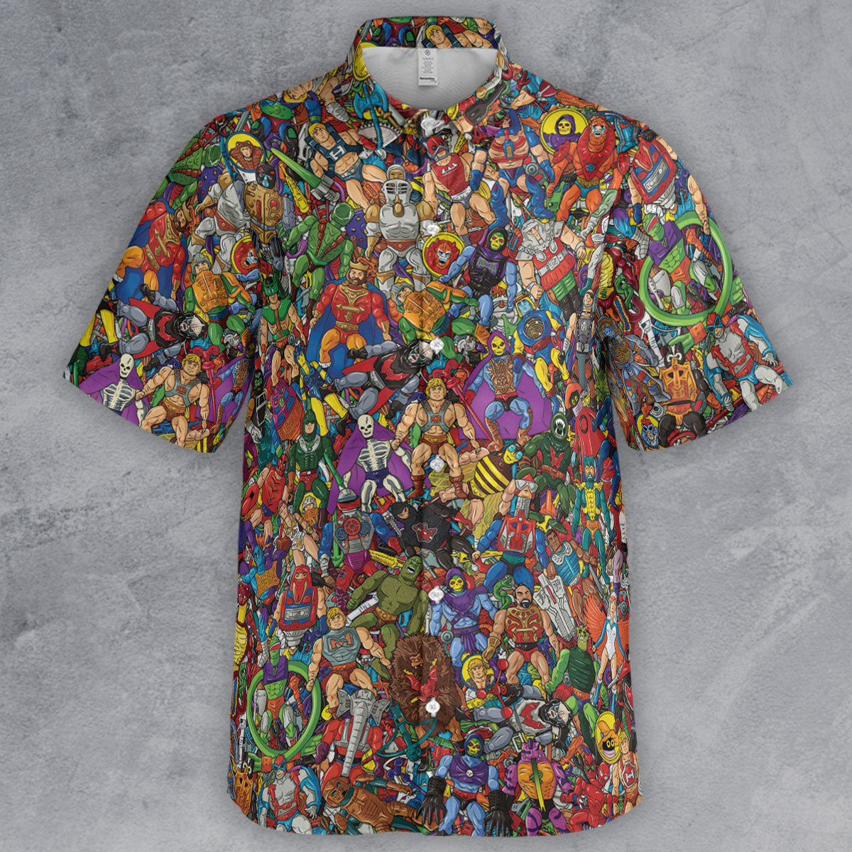 MOTU's Characters Figure Pattern He-man and The Masters of The Universe Button Down Shirt