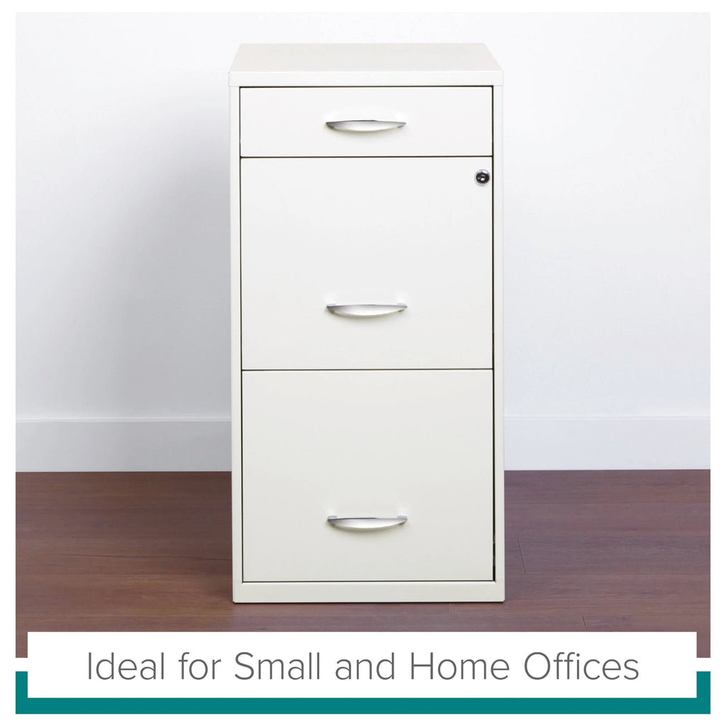 Space Solutions 3 Drawer Letter Width Vertical File Cabinet With Pencil Drawer, White