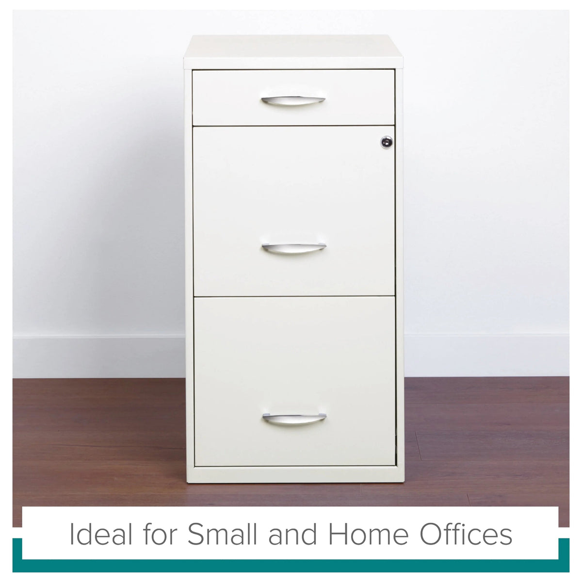 Space Solutions 3 Drawer Letter Width Vertical File Cabinet With Pencil Drawer, White