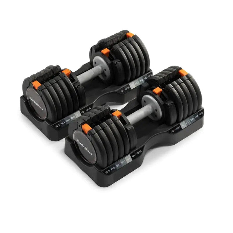 NordicTrack Select-A-Weight Adjustable Dumbbell Set, 55 lb Each
