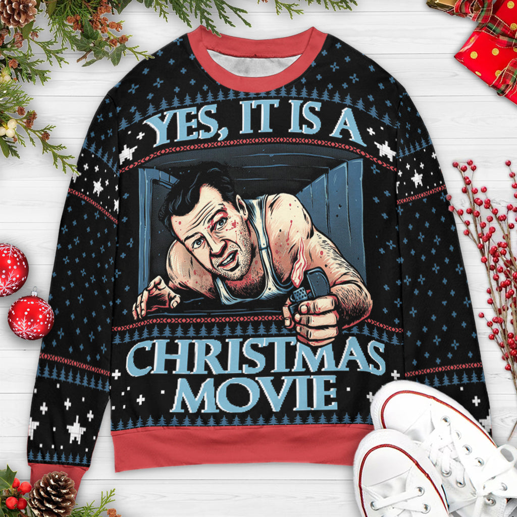 Christmas Movie Die Hard Ugly Christmas Sweatshirt