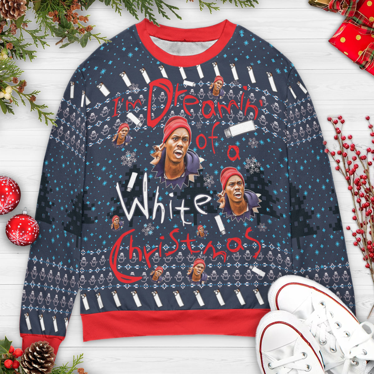 Dreamin' Of A White Christmas Ugly Christmas Sweatshirt