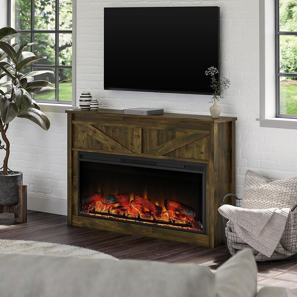 Electric Fireplace With Mantel, 49-Inch - Farmington