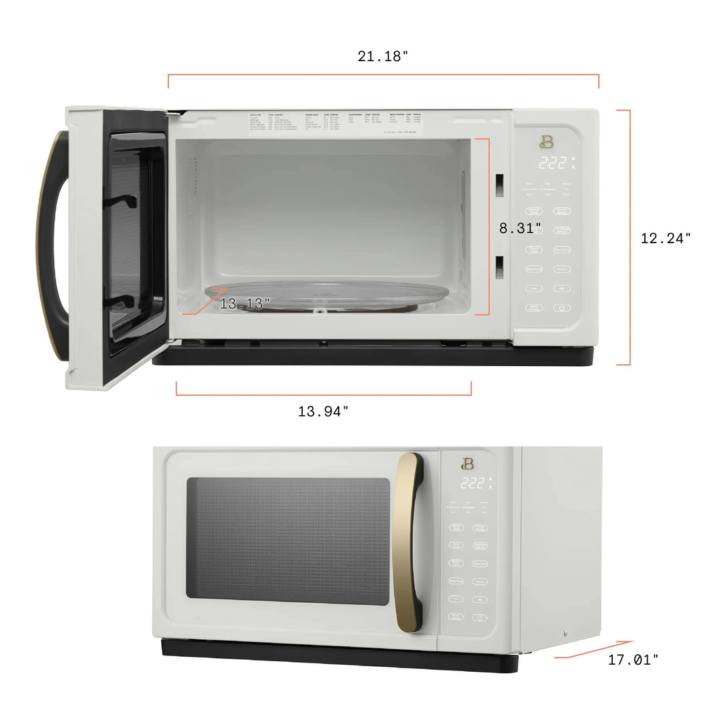 Beautiful 1.1 Cu ft 1000 Watt Sensor Microwave Oven, White Icing - BFCMS811WEST10
