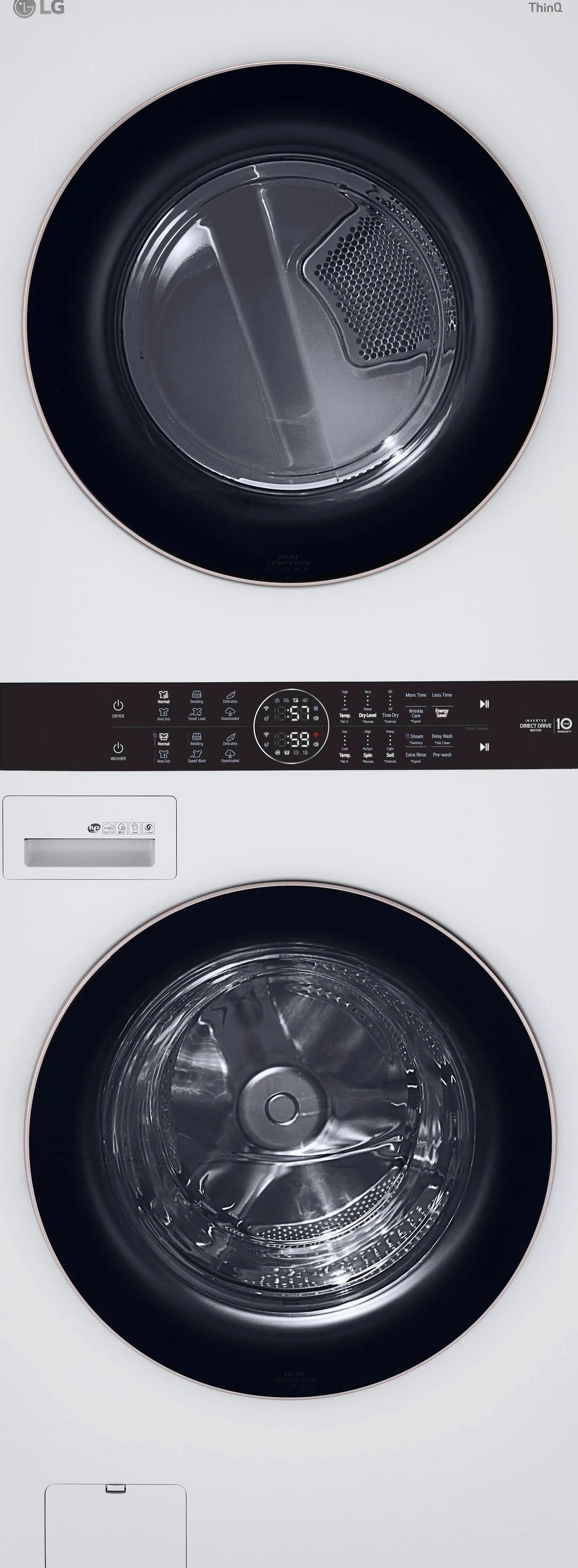 LG WashTower Center Control 4.5 Cu. Ft. Washer And 7.4 Cu. Ft. Electric Dryer - White