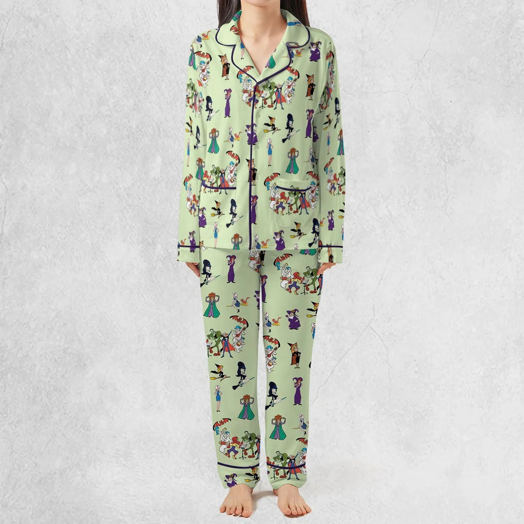 Witches Cartoon Characters Pajamas Set