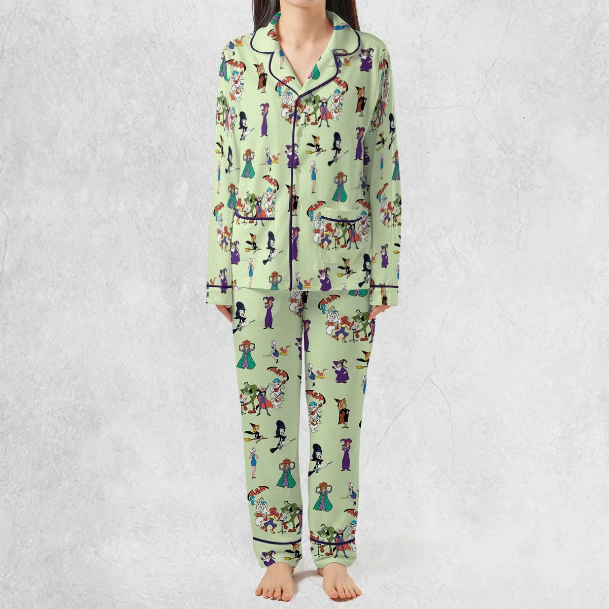 Witches Cartoon Characters Pajamas Set