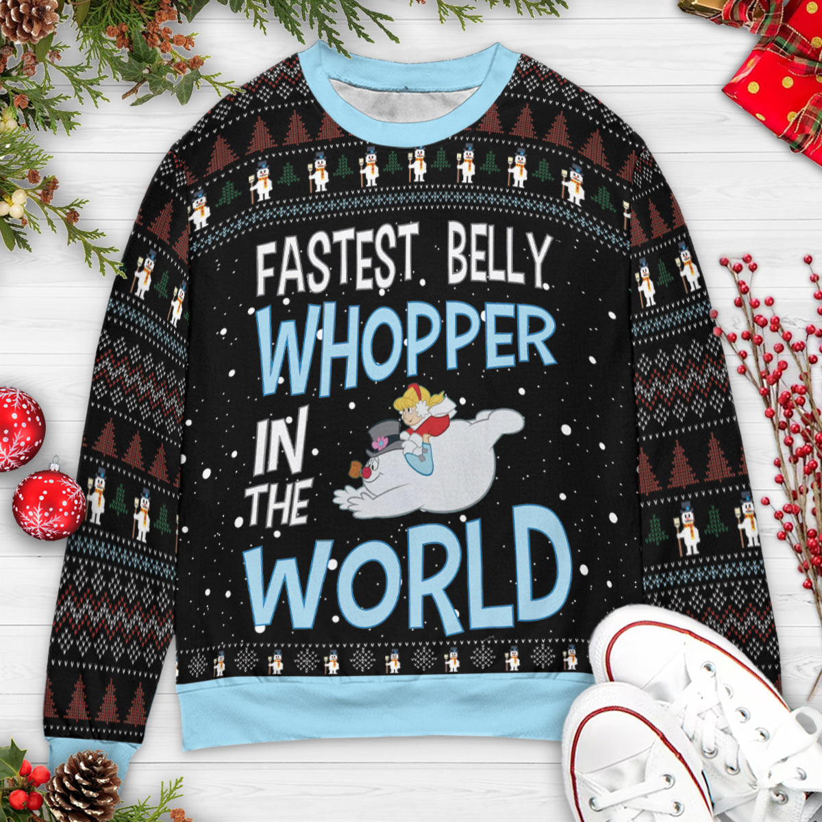 Fastest Belly Whopper Ugly Christmas Sweatshirt