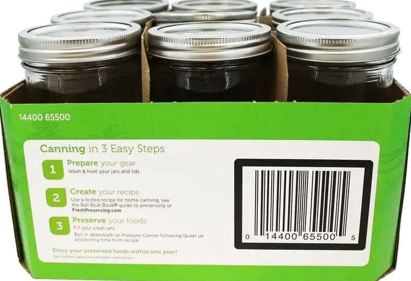Ball Wide Mouth Glass Mason Jars 24 Oz 9 Pack - 65500