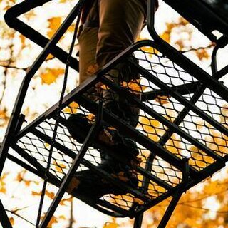 Jumbo Jack Ladder Stand With Adjustable Shooting Rail, 26 in x 31 in Platform, Mesh Seat