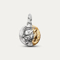 Gemini Zodiac Medallion Charm - Gold