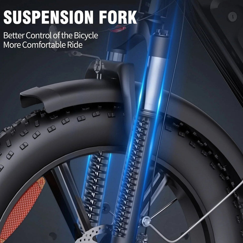 Electric Adult E-Bike 750W 48V 15AH 20in x 4.0 Fat Tire 2 Seater - UL2849