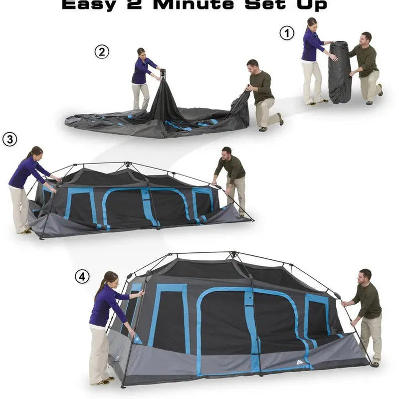 Ozark Trail Dark Rest Instant Cabin Tent, 10-Person, Gray, 14 ft x 10 ft - WMT-141078D