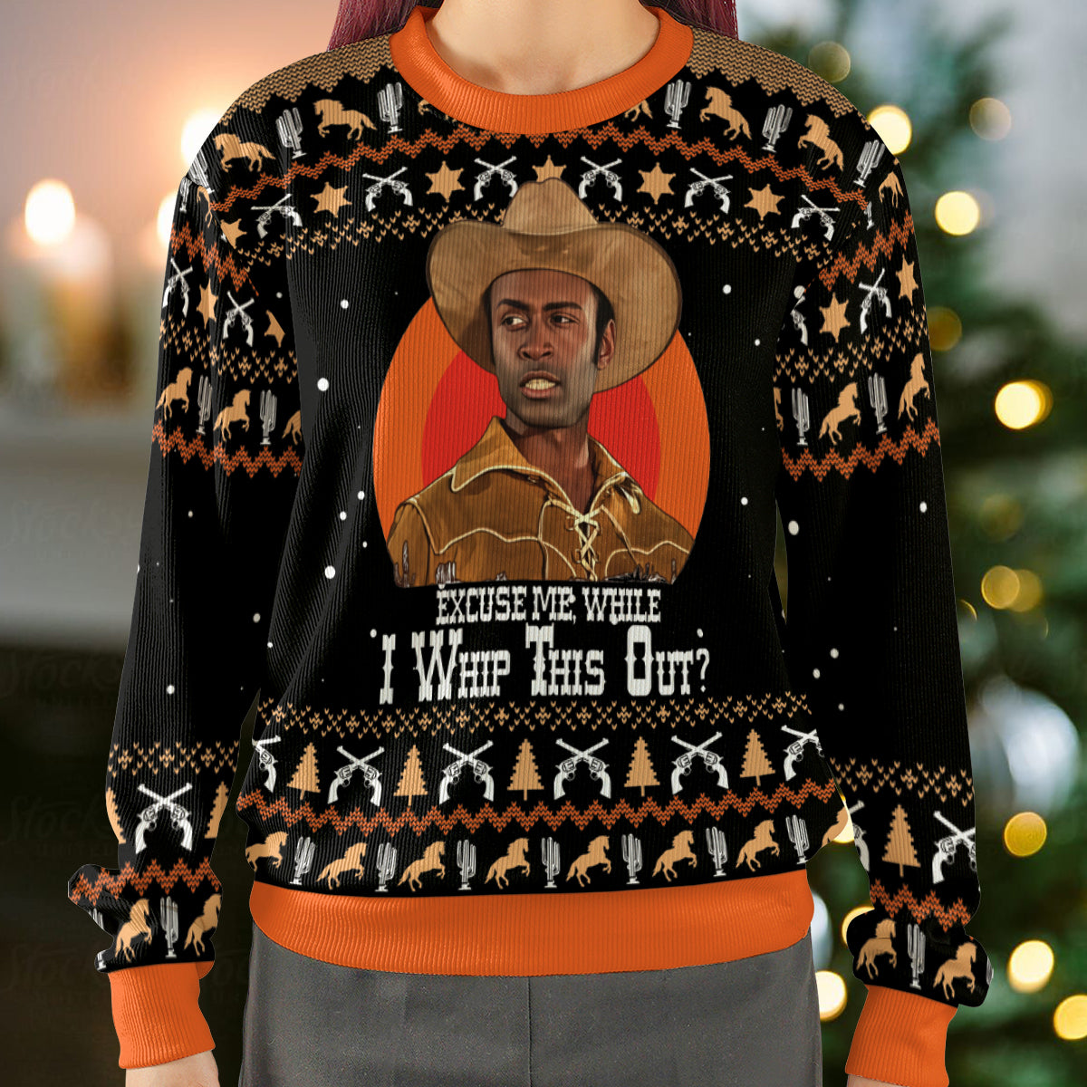Excuse Me While I Whip This Out Ugly Christmas Sweatshirt