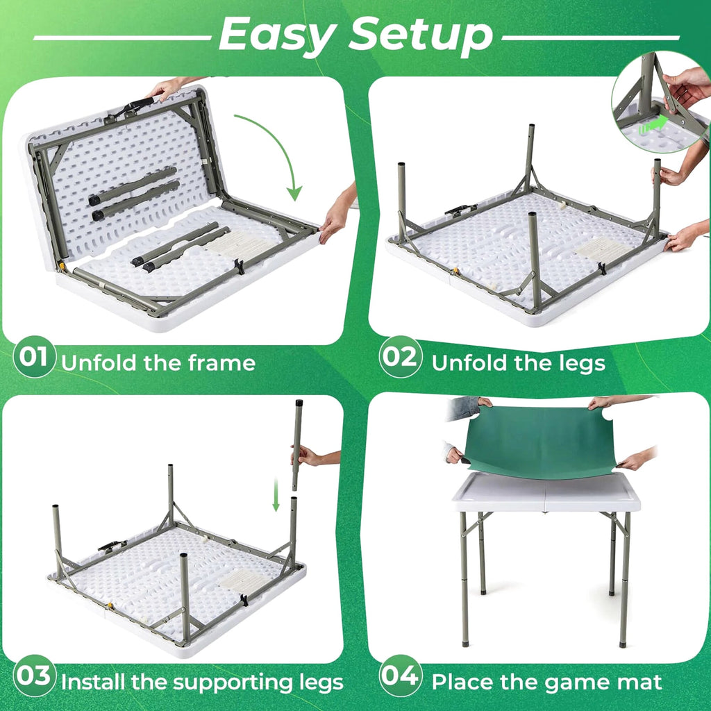 Costway Folding Mahjong Table With Cup Holders, Felt Mat And Carrying Handle - 35in x 35in x 29in