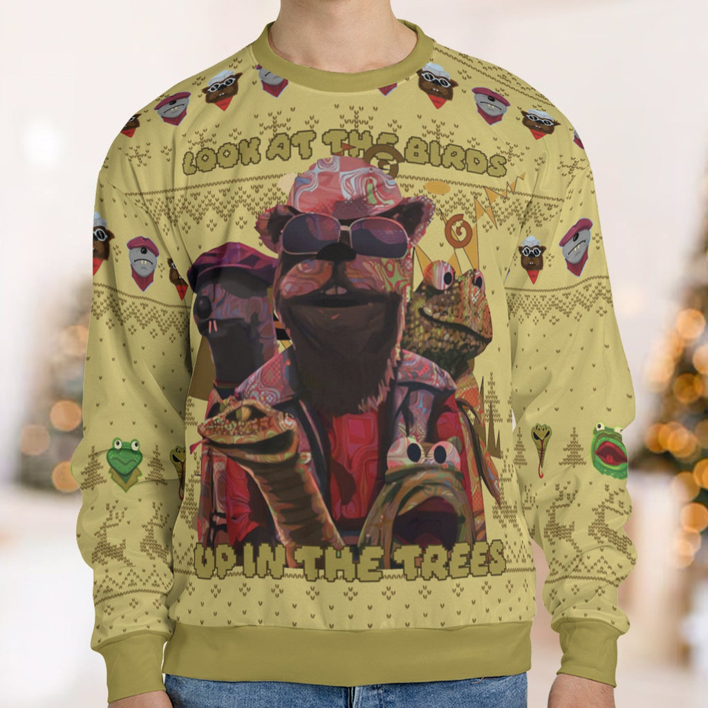 Look At The Birds Up In The Trees Ugly Christmas Sweatshirt