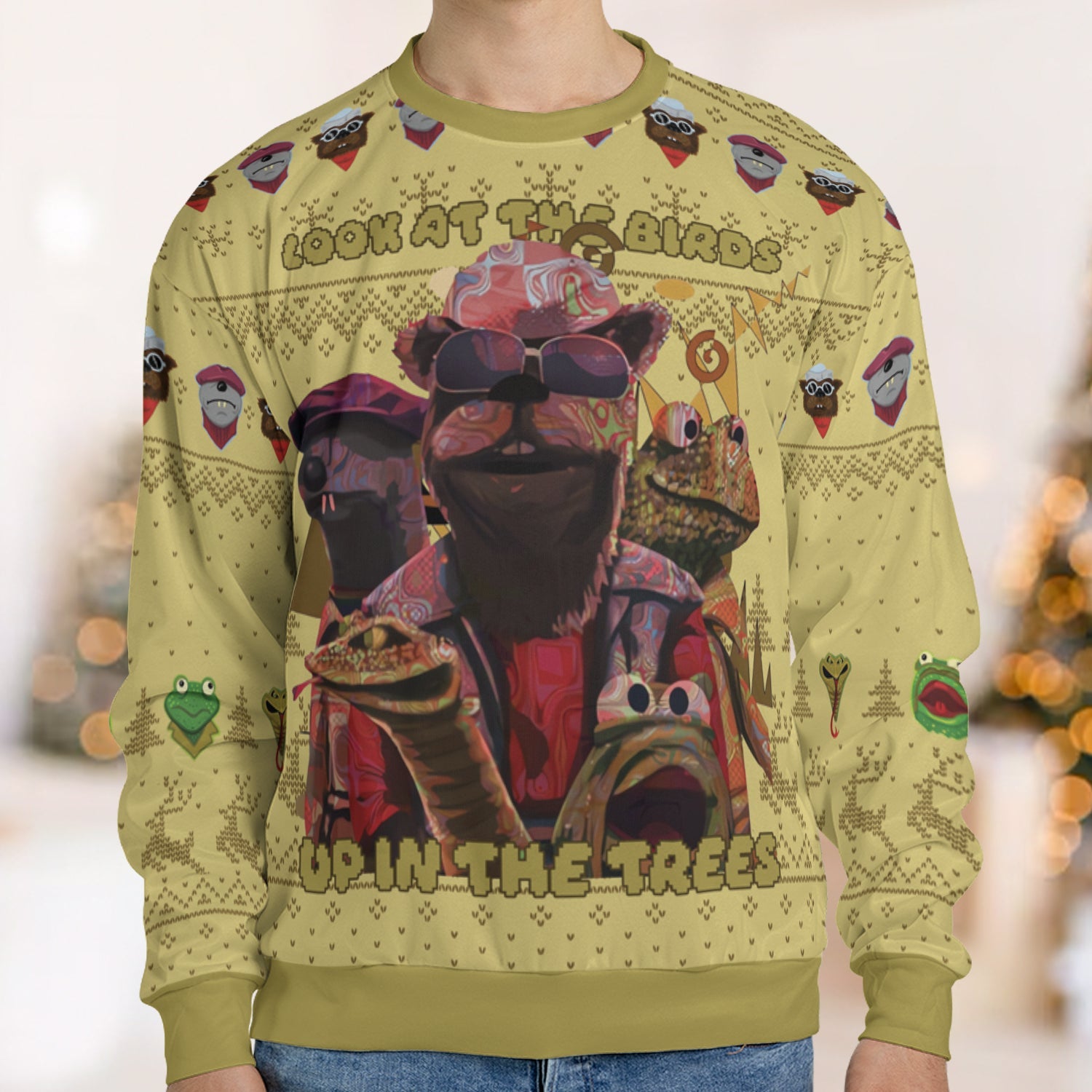 Look At The Birds Up In The Trees Ugly Christmas Sweatshirt