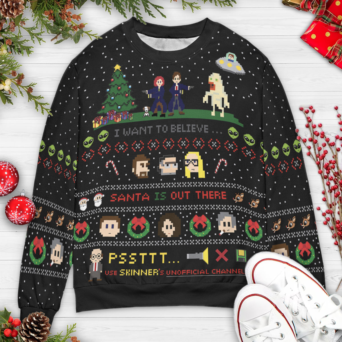 UFO Santa The X-File Ugly Christmas Sweatshirt
