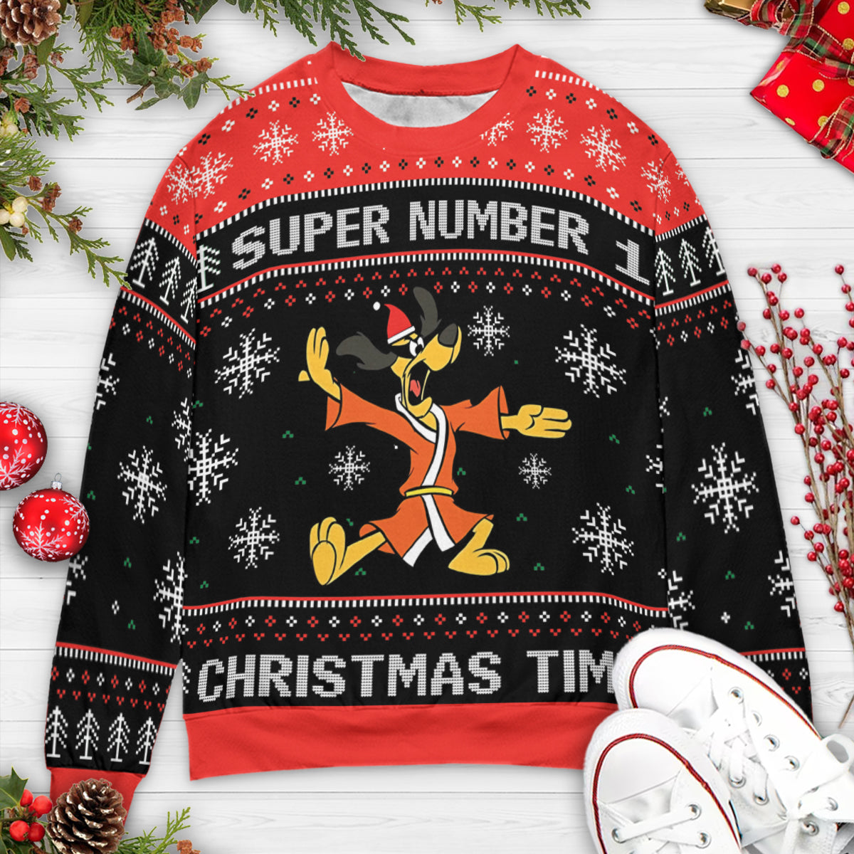 Super Number One Hong Kong Phooey Ugly Christmas Sweatshirt