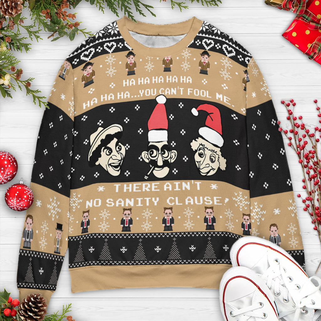 Sanity Clause The Marx Brothers Ugly Christmas Sweatshirt