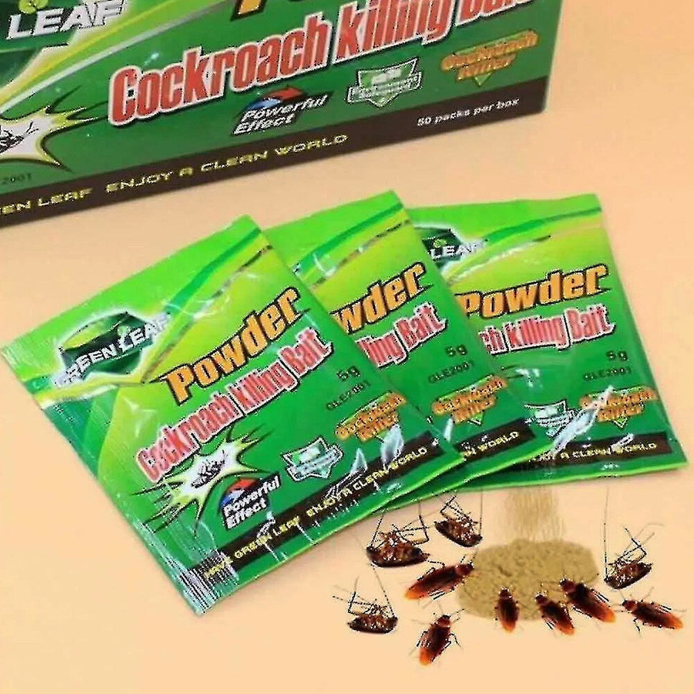 Green Leaf Powder Cockroach Killer Bait - 20-100 Packs