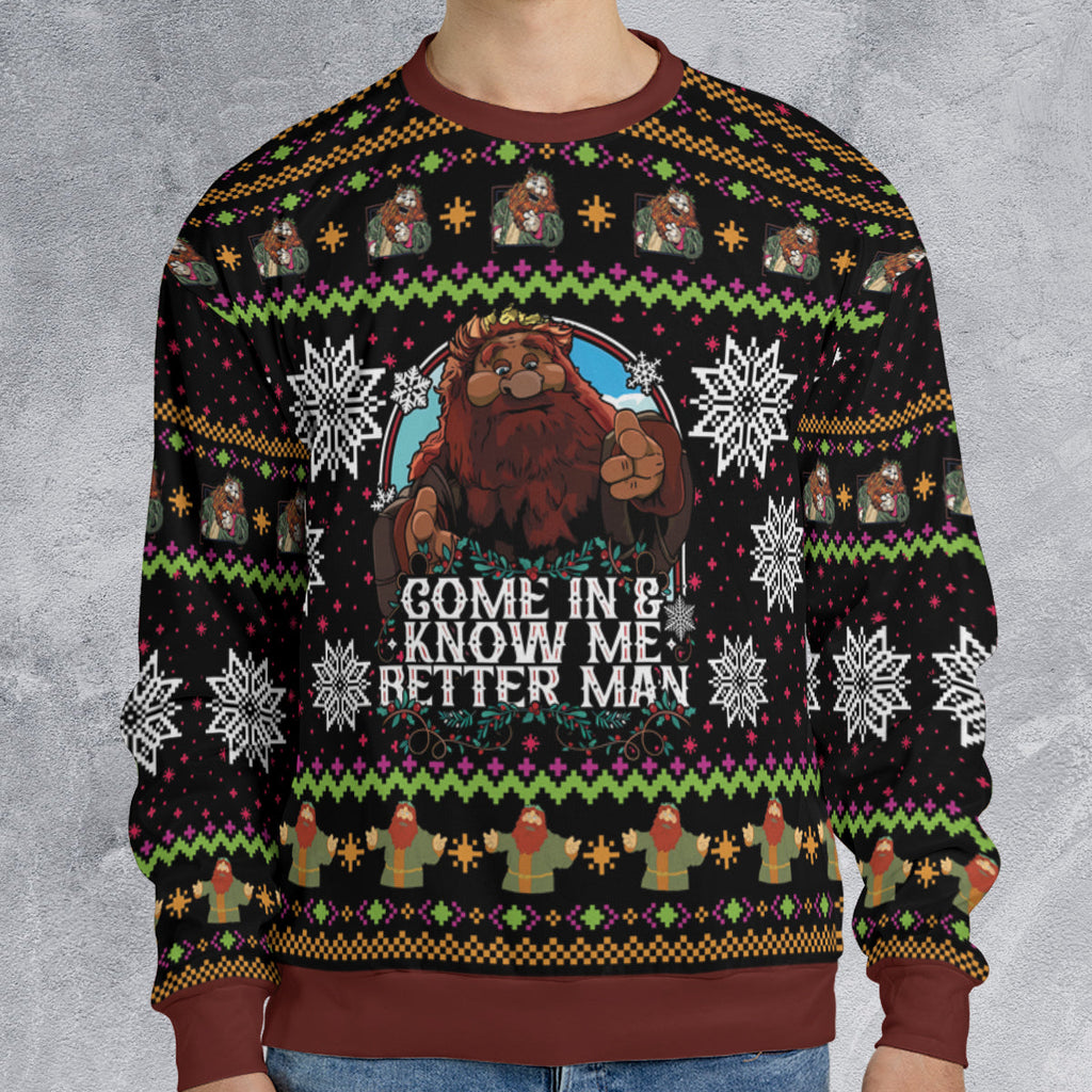 Come In and Know Me Better Man Ugly Christmas Sweatshirt