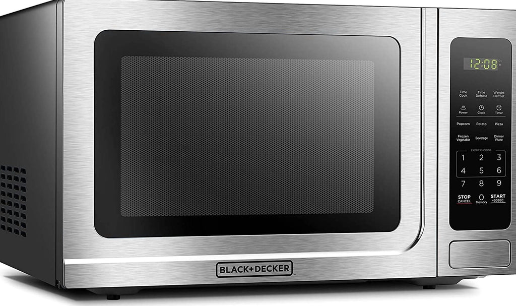 BLACK+DECKER 1.4 Cu Ft 1000 Watt Countertop Microwave Oven, Stainless Steel